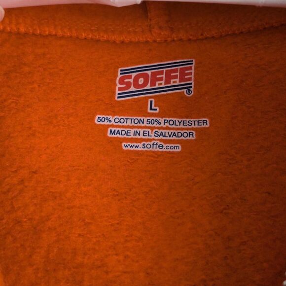 Soffe Orange upcycled zip front Hoodie with Halloween applique - Picture 6 of 6